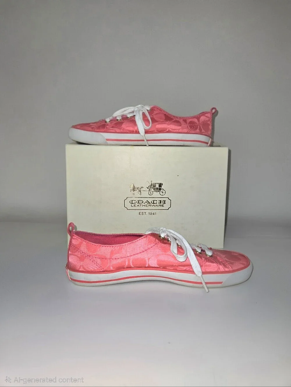 Coach Pink Signature Fabric Low-Top Sneakers